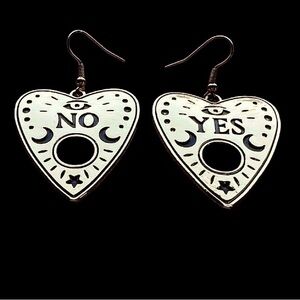Ouija Planchette Sun Moon Earrings Witchcraft Gothic Earrings gold jewelry